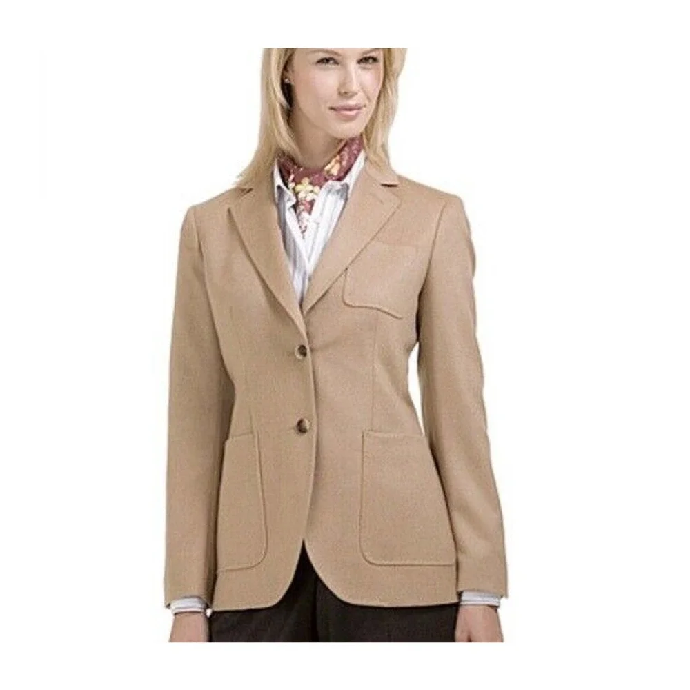 Brooks Brothers Camel Hair Boyfriend Blazer Jacket Italian Tan Women's 8 H14486 - Picture 12 of 12